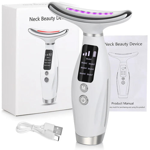 7-Color EMS Facial & Neck Massager – Micro-Current Beauty Device